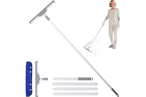 Romon Lavavetri con Manico Telescopico(136cm), Pulisci Vetri con Tergivetro in Silicone e Lavavetri in Microfibra, Tergivetri Doccia Strumenti per la Pulizia dei Vetri per Bagno Auto Vetro Finestre