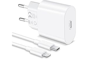 ARCCRA Szybka Ładowarka iPhone, Zasilacz USB-C 20W i Kabel Lightning 2m, Power Adapter USB C, Wtyczka Typu-C, Gniazdo Type-C, Kompatybilny z iPhone 14/13/12/Pro/Max/Plus/mini/11/SE/XS/XR/X/8