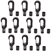 10 Stück Karabinerhaken Schwarz Kunststoff für ø 8 mm Expanderseil Gummiseil Planenseil Spannfix Spanner