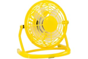 BEGOON Wentylator biurkowy 14 cm - Mini wentylator USB - tłumik (żółty)