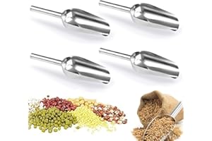 4Pcs Pelle à Glace en Acier Inoxydable, Pelle à Farine, Pelle à Nourriture, Pelle à Sucre, Pelle Pratique de Cuisine/Bar/Jardin/Supermarché, pour Farine, Glaçons, Nourriture, Haricots