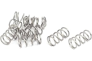 TOP-VIGOR 10Pcs Compression Spring, 8mm OD,0.8mm Wire Size,15mm Free Length Dual Extended Durable Dual Hook Tension Spring for Furniture Screen Doors Repair Projects