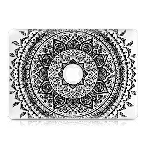 kwmobile Crystal Hülle für Apple MacBook Pro Retina 15″ (ab Anfang 2013) Hard Case – dünne durchsichtige transparente Schutzhülle Cover Tasche Indische Sonne Design Schwarz Transparent - 2