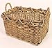 Produktbild Rattan Kaminkorb , Holzkorb , Gr. 52 x 38 cm H 30/39 cm , Fb. brown wash