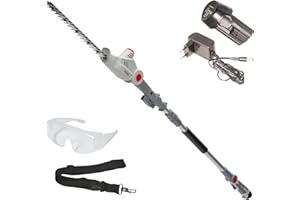 IKRA Tijeras Cortasetos telescópico sin Cable IATHS 1241 Incl. batería y Cargador, Ajuste del ángulo de Corte hasta 135°, Gafas de Seguridad Incl.