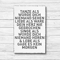 Tanze Liebe Singe Lebe - Dekoschild Wandschild Holz Deko Wand Schild 20x30cm Holzdeko Holzbild Geschenk Mitbringsel Geburtstag