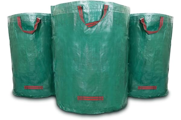 WUNDERGARDEN Trädgårdssäckar 3x272L Trädgårdsavfall, löv, grönt avfall, växtavfall, kompost - Runt format, självstående och h