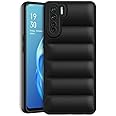 Amazon Brand - Solimo Puffer Case Camera Protection Soft Back Cover for Oppo F15 - Black - Rubber