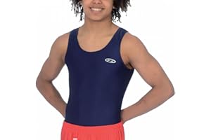 The Zone Boy's sleeveless Nylon/Lycra Gymnastics Leotard Z119 (Navy, 30 (9-10 years))