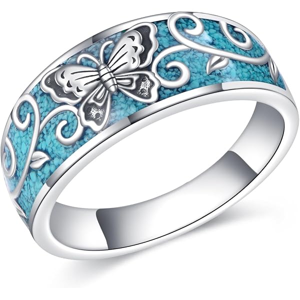 Bague Argent 925 Turquoise Tibétaine Taille US 11 (taille 64) - Neuve Sans Emballage
