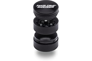 Santa Cruz Shredder Herb Grinder 3 Piece Medium 2 1/8" Superior Grip and Aluminium (Black)