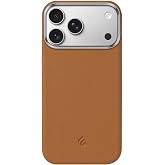 Minesk iPhone 17 Pro Max i&ccedil;in MagSafe ile Uyumlu &Ccedil;izilmeyen ve Parmak İzi Tutmayan Deri G&ouml;r&uuml;n&uuml;ml&uuml; Metal Tuşlu ve Metal Lens &Ccedil;