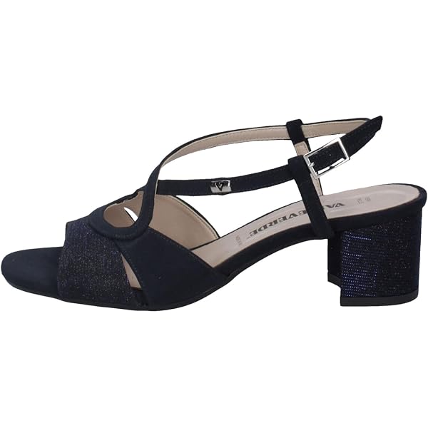 Sandali Cerimonia Donna Valleverde 28260 - Tacco Grosso 7 Cm In Pelle Sintetica Argento