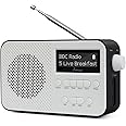 DAB Radio with Bluetooth | Digital Radios Mains and Battery | Rechargeable Battery 15HR Playback | Alarm Clock | FM Radio,40 Presets,Headphone Jack | Bluetooth 5.3 I LEMEGA PR2-Max Black