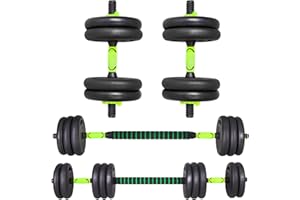 ALLINLIFE Mancuernas Ajustables, 10-15KG Pesas y Mancuernas con Barra Conexion y Agarre Antideslizante, Doble Roscas para Seguridad, Juego de Mancuernas, Pesas Ajustables para Fitness Gimnasio en Casa