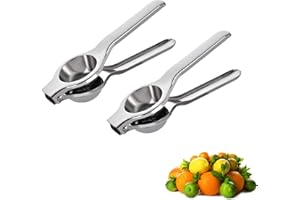 Kaizuca 2 Pieces Lemon Lime Squeezer, Hand Juicer Stainless Steel, 6.5 cm Diameter Lemon Squeezer, Citrus Fruit Hand Press for Oranges, Lemons and Limes