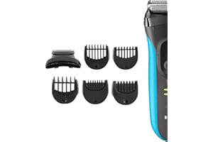 CICIGLOW Braun Testina del Rifinitore e 5 Pettini, Braun Regolabarba Uomo,Accessorio Compatibile con i Rasoi Series 3,per Rasoio Elettrico Barba, Nero