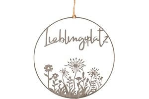 DIO ONLY FOR YOU Hänger Lieblingsplatz Blumenwiese | Hängedeko Haus Garten | Metall grau | 30 cm | Gartendeko Fensterdeko