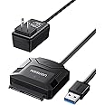 UGREEN Adaptateur USB 3.0 vers SATA Câble SATA pour Disque Dur 2,5 3,5 Pouces HDD SSD Supporte UASP Trim avec Alimentation Su