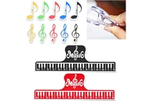 LANSKYLAN 10 PCS Clips de Música con 2 Clips de Música para Partituras Clips de Notas Musicales Pinzas Notas Musicales de Colores Clips de Musica de Plastico para Partituras Libros Ropa Notas Papel