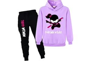 Forlcool Ninja Kidz Merch Hoodies+Pants 2pcs Tracksuits for Kids Comfortable Casual Suits