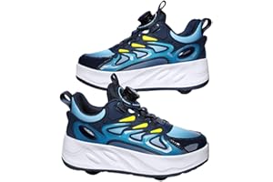 ENEN Scarpe con Rotelle Bambina, Sportive Scarpe da Skateboard 4 Ruote Skateboard Sneakers Outdoor Multisport Scarpe da Ginnastica da Pattini per Ragazze e Ragazzi Dimensioni 30-42 EU