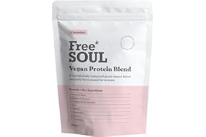 Free Soul Vegan Protein Powder | Formulated for Women | 600g | 20g Protein with Added Nutrients | Gluten & Soy Free Plant-Based Nutrition Shake | Pea & Hemp Isolate Protein | Chocolate Flavour