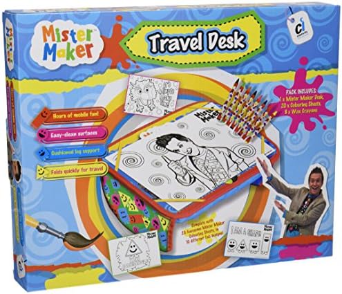 Mister Maker CI Travel Desk with 8 Wax Crayons and 20 Colouring Sheets