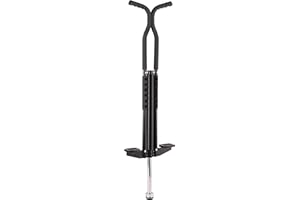 Relaxdays Pogo Stick für Kinder, Springstock bis 60 kg, gepolstert, Sprungstab Outdoor, rutschfest, Edelstahl, schwarz
