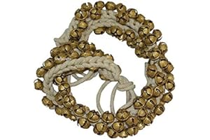 Shah Crafts Kathak Dancing Ghungroo Bells Anklet Pair, (50+50) Tied with Cotton Cord For Bharatnatyam Classical Dancers Musical Instrument 100 Bells