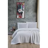 Mulberry Klimalı Pike,%100 Pamuk Petekli Pike, D&ouml;rtmevsim Pike Tek Kişilik 170x240 Beyaz