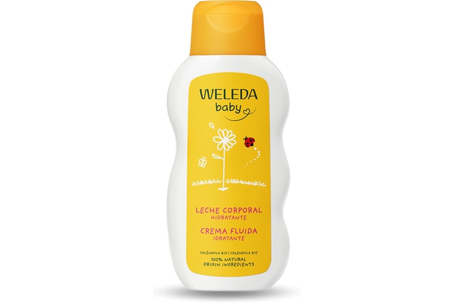 Weleda - Leche Corporal de Caléndula para Bebé, Hidrata, Nutre, Calma y Protege, Apto para Pieles Sensibles - 200 ml