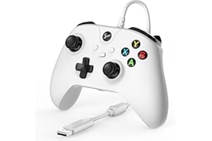 YCCSKY Manette Xbox One, manette Xbox One filaire, contrôleur double vibration, contrôleur filaire USB pour Xbox One/PC Windows 10/11 (blanc)
