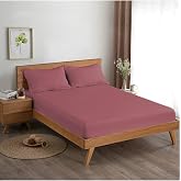 Mer-Tim Cotton Ranforce Double Intermediate Size 140x190 Rubber Sheet Set - Dried Rose