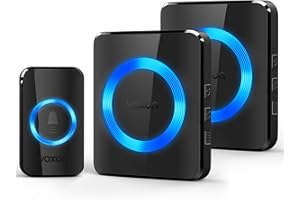 Wireless Doorbell, VOXON Door Bells Wireless Cordless with 2 Receivers IP65 Waterproof Plug in Door Bell Battery Operated, 1300ft Long Range Chime Kit with LED Flash, 5 Volume Levels, 60 Melodies
