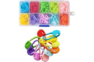 TSLRSA 120 Piezas Marcadores Puntada - Marcadores de Puntos de Bloqueo Clip de Puntos de Crochet con Compartimento Caja para Hacer Punto del Ganchillo de Bloqueo