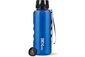 720°DGREE Borraccia 1,5Litri “uberBottle“ +Setaccio, crystalClear- Senza-BPA, Prova di Perdite - Bottiglia, Borracce d'Acqua Sportiva per Palestra, Studio Fitness, Gym, Workout, Escursioni, Università