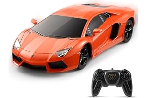 SainSmart Jr. Lamborghini Aventador, Ferngesteuertes Auto, 1:24 Offiziell Lizenziert Modellauto, RC Modell Spielzeug Car Geschenk für 3-18 Jahre Kinder (orange)
