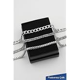 Trend Collection 316L &Ccedil;elik Kararmaz A+ G&uuml;m&uuml;ş Klasik Erkek Bileklik Seti (3 Adet),G&uuml;m&uuml;ş 4 Tek Ebat