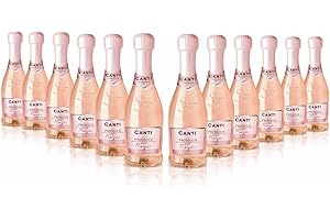 Canti - Prosecco D.O.C. Millesimato, Rose Sparkling Extra Dry, Wine Baby, Italian Glera and Pinot Noir Grape Varieties from Veneto, Fresh and Sweet Taste, 12 x 200 ml