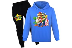 TEMOLIE Super Mario Felpa Con Cappuccio Cartoon Gioco Neonate Ragazzi Vestiti Per Il Tempo Libero Set Bambini Felpa Pigiama Abbigliamento 2-12Y