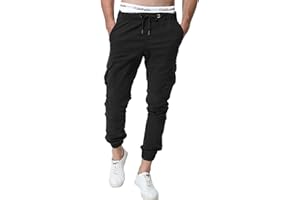 ZOEREA Pantalones Hombre Casuales Deporte Elásticos Joggers Largos Pants con Bolsillos Algodón Slim Fit Cargo Trouser de Hombres