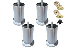 RHUAFET 4 Stück Möbelfüße Edelstahl, 25cm Sofa Füße, Möbelbeine Metall, Für Schrankfüße Bett Beine/Sofa Beine/Tischbeine höhenverstellbar Verstellbar, Verwenden Sie M10-Schrauben Unterstützung über 807 kg