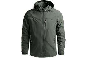 OlyljpinZ Chaqueta al Aire Libre para Hombres Chaqueta de senderismo Impermeable Ligeras chaqueta de entretiempo primavera otoñoCortavientos Cazadoras Deportiva Abrigo Antiviento Aire Libre softshell
