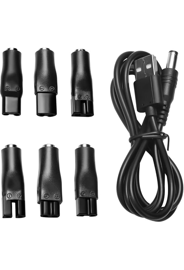 Cavo Di Ricarica USB 5V Universale Per Rasoi - Con 6 Testine Intercambiabili, Compatibile Con Philips Norelco E Altri
