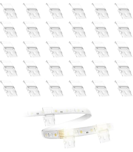The Lord Of The Tools 50 Stück Lichtstreifen-Clips – Transparent, Mit Schrauben, Für 10mm LED-Streifen