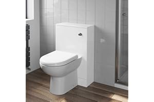 Artis 500mm Bathroom Toilet Back to Wall BTW Furniture Unit Pan Soft Close Seat White