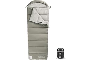 Naturehike Saco de Dormir Rectangular para Adultos y Niños - 3 Estaciones, Ligero, Impermeable, con Pies - para Senderismo, Mochilero y Camping
