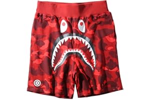 PADOLA Pantaloni Corti Uomo Shark Pantaloncini Estate Shorts Pantaloni Corti Pantaloncini da Spiaggia Bambino Camuffare