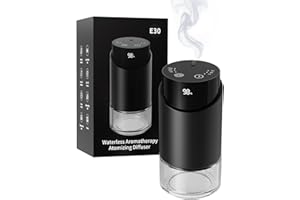 INXDOLHOM Difusor aceites Esenciales sin Agua, Difusor aceites Esenciales para casa Gran Espacio, Auto, Oficina, Casa, Mini difusor Coche, 4 Temporizador y 3 Niveles de Niebla, Capacidad 100ml